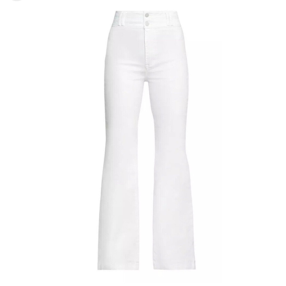 BCBGMaxAzria High Waist Flare White Denim Jeans | NWT Size 28